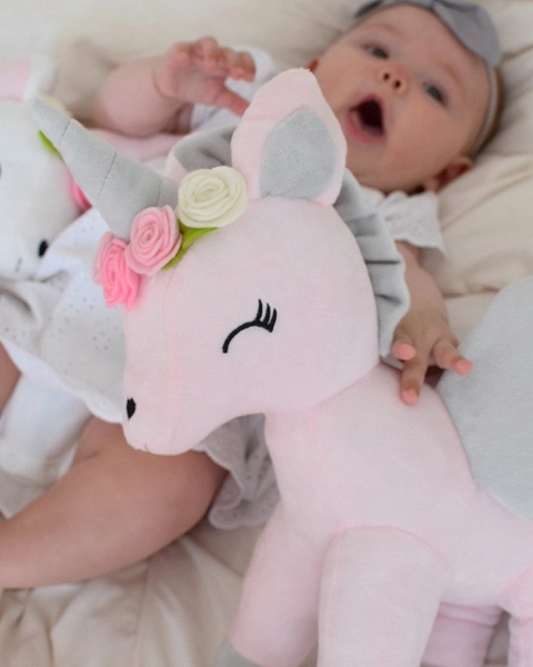 Pluszowy Jednorożec z wianuszkiem rozmiar L- Różowy